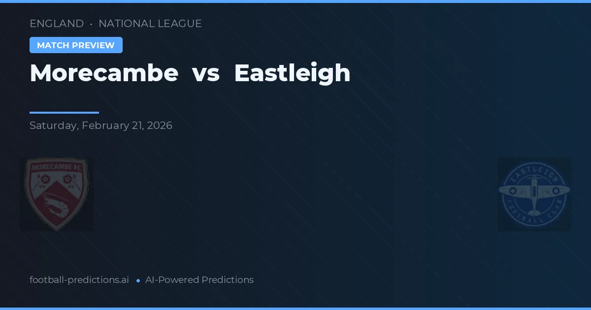 Morecambe vs Eastleigh — matchtips och förhandstitt