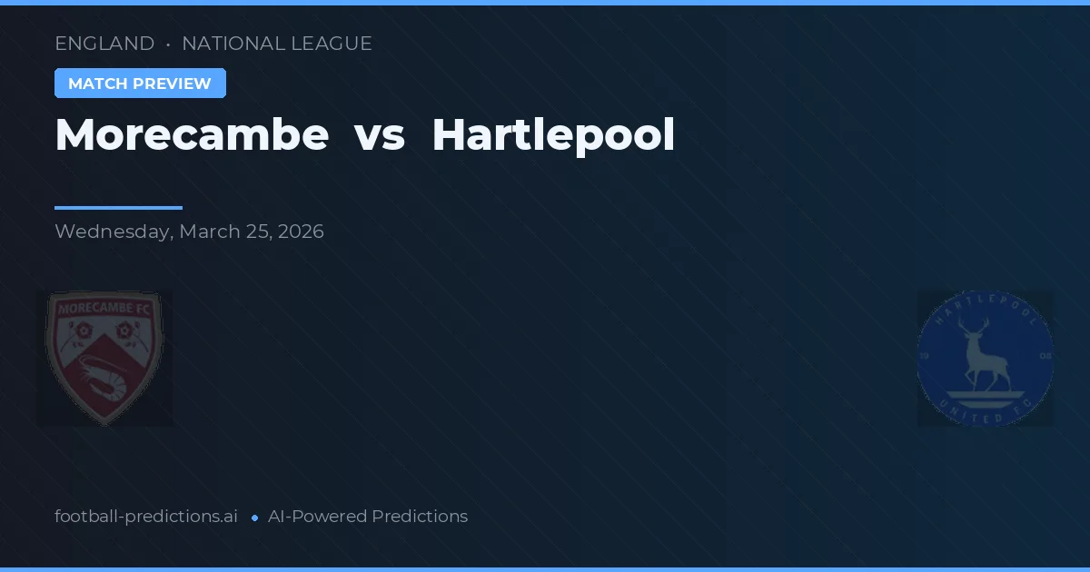 Morecambe vs Hartlepool — matchtips och förhandstitt