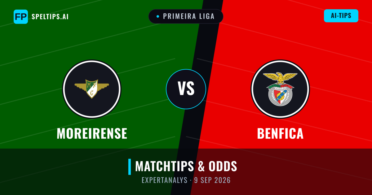 Moreirense vs Benfica — matchtips och förhandstitt