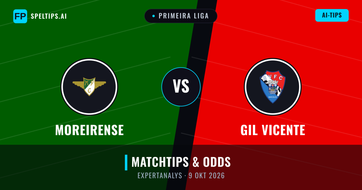 Moreirense vs GIL Vicente — matchtips och förhandstitt