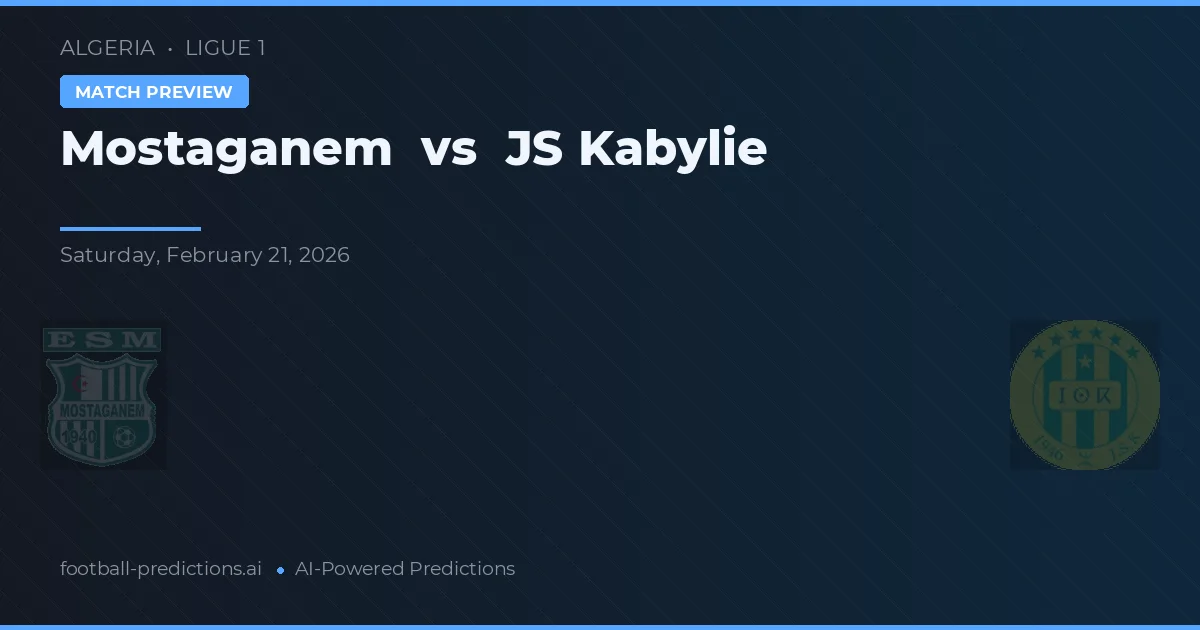 Mostaganem vs JS Kabylie — matchtips och förhandstitt