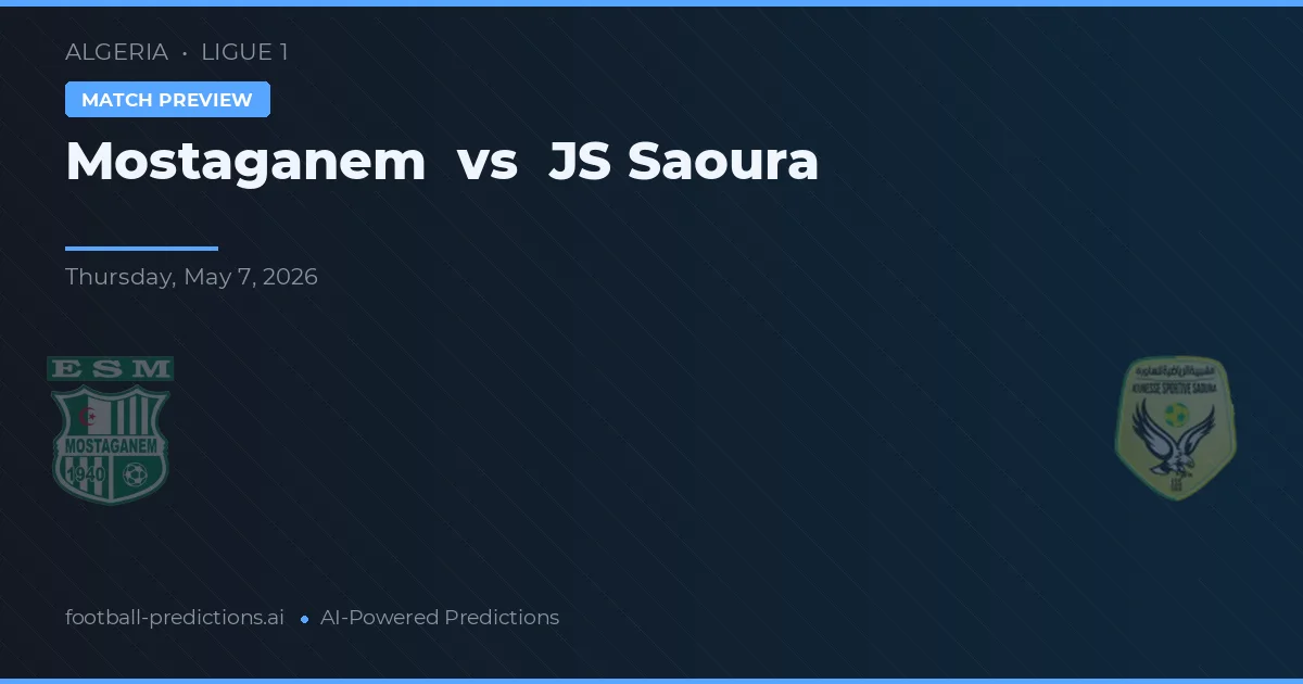 Mostaganem vs JS Saoura — matchtips och förhandstitt