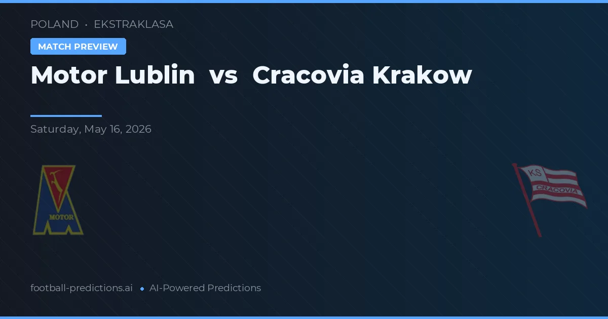 Motor Lublin vs Cracovia Kraków — matchtips och förhandstitt