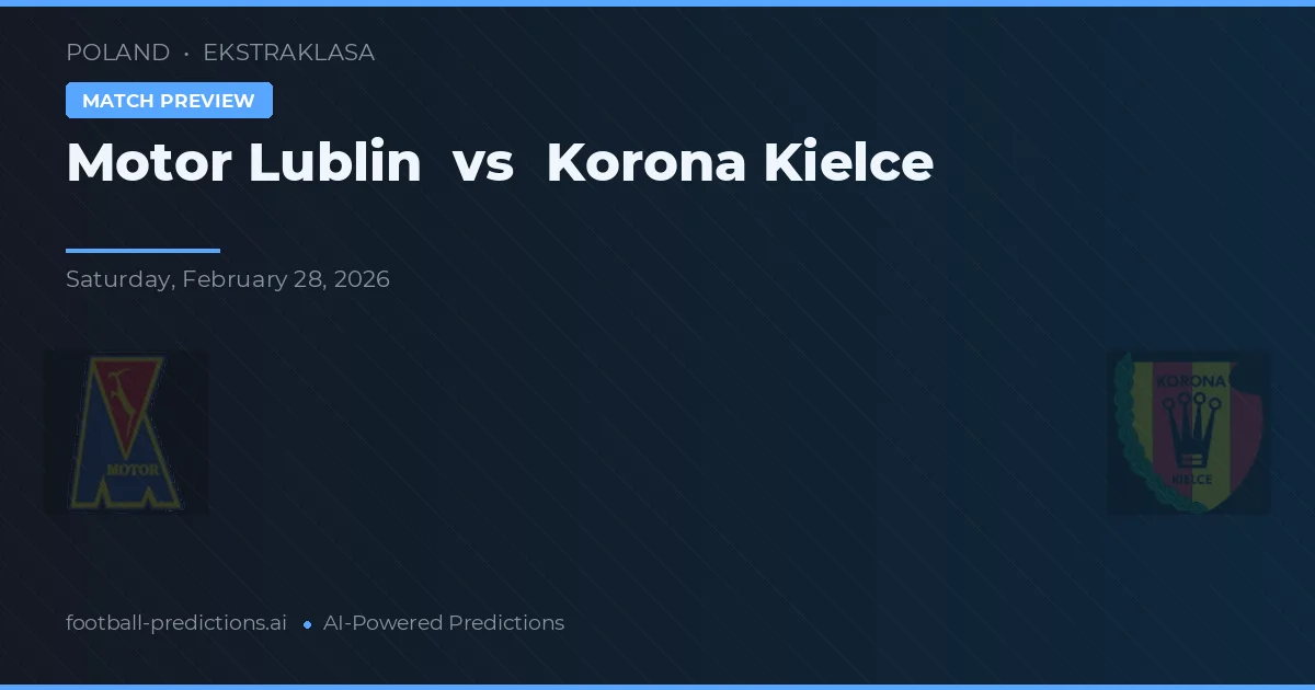 Motor Lublin vs Korona Kielce — matchtips och förhandstitt