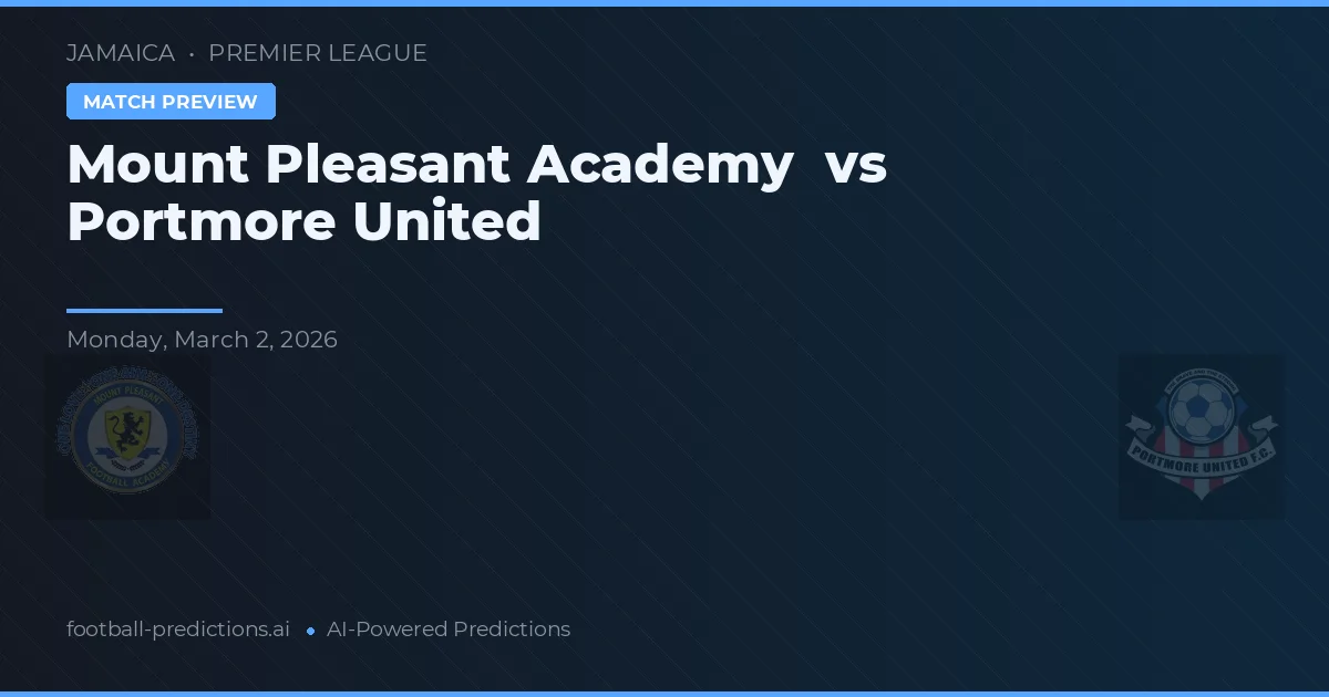 Mount Pleasant Academy vs Portmore United — matchtips och förhandstitt