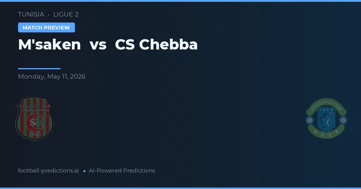 M'saken vs CS Chebba — matchtips och förhandstitt