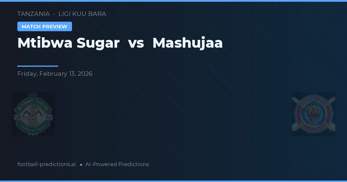 Mtibwa Sugar vs Mashujaa — matchtips och förhandstitt