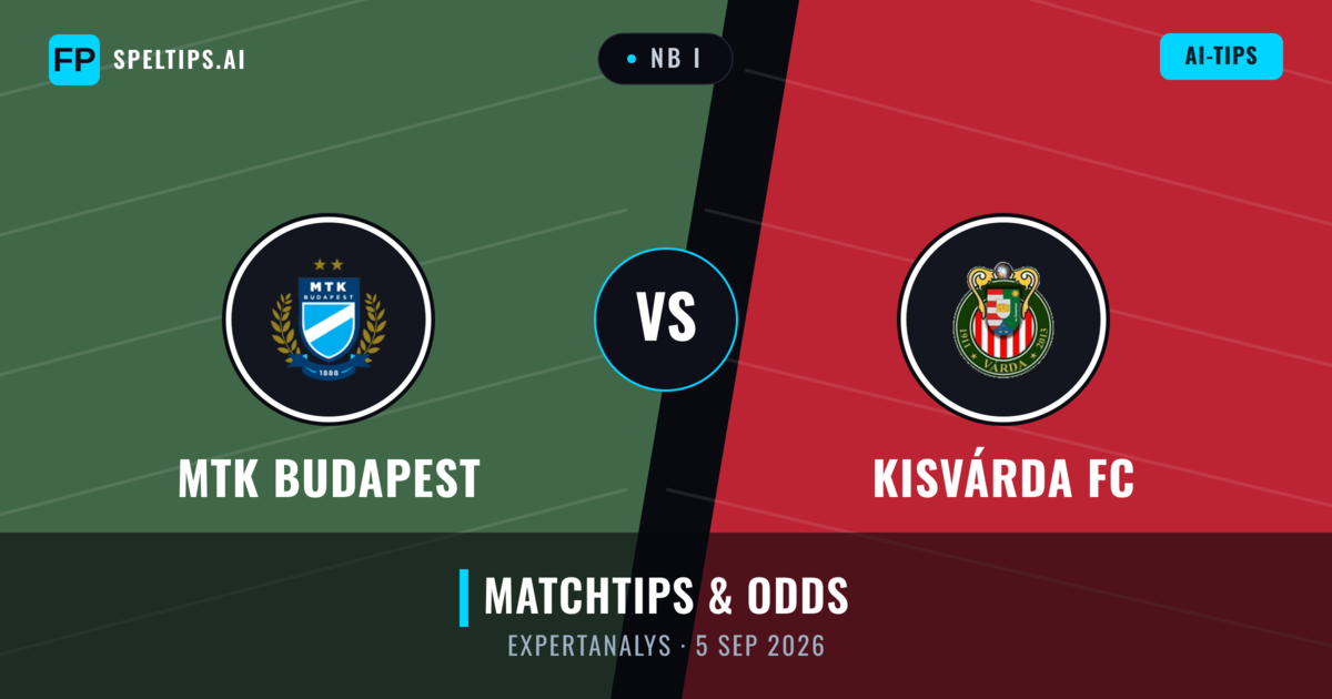 MTK Budapest vs Kisvárda FC — matchtips och förhandstitt