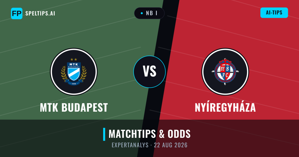 MTK Budapest vs Nyíregyháza — matchtips och förhandstitt