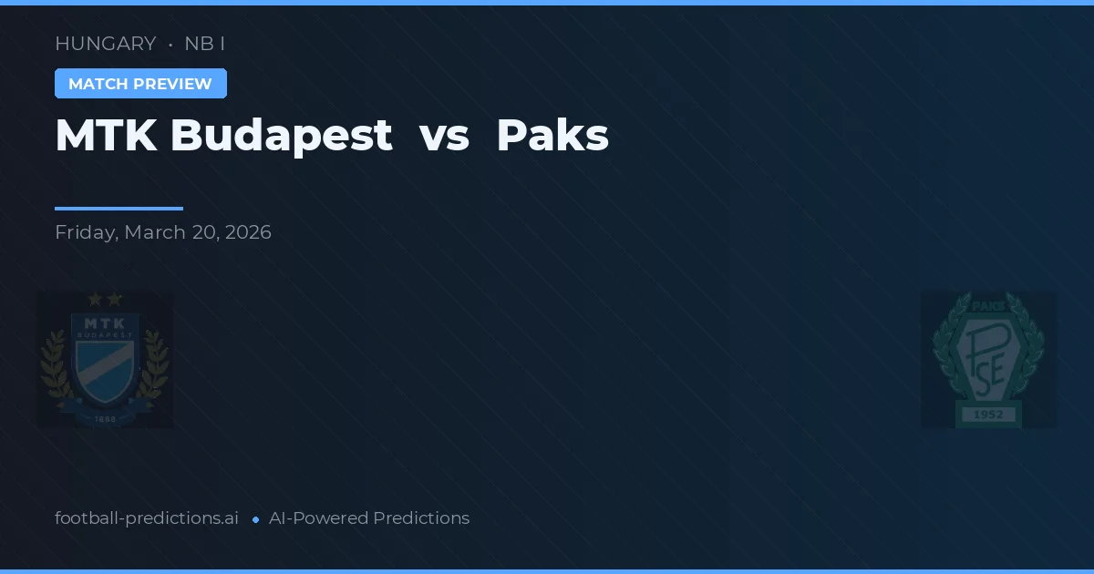 MTK Budapest vs Paks — matchtips och förhandstitt