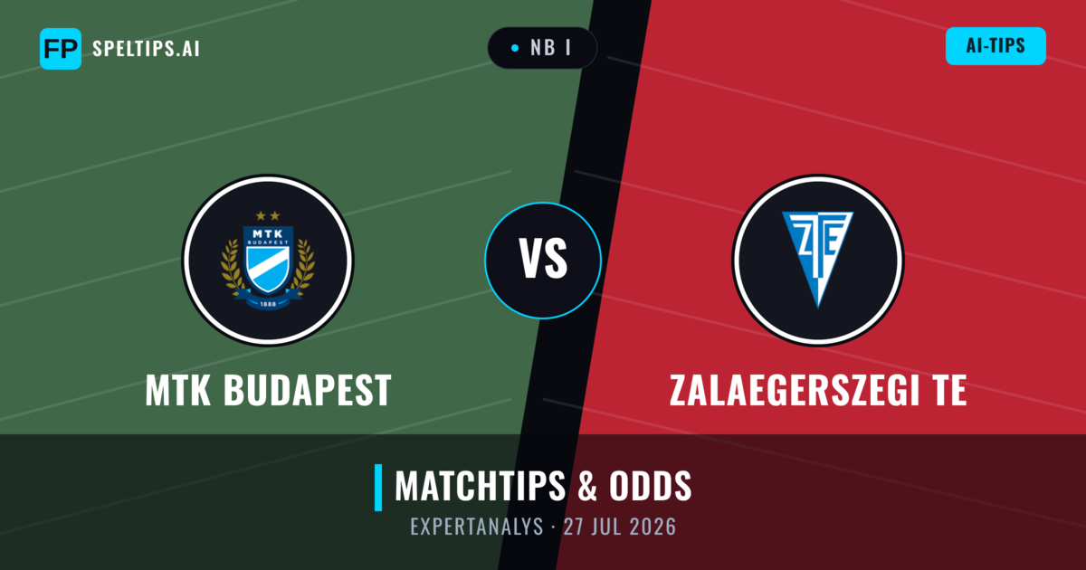 MTK Budapest vs Zalaegerszegi TE — matchtips och förhandstitt