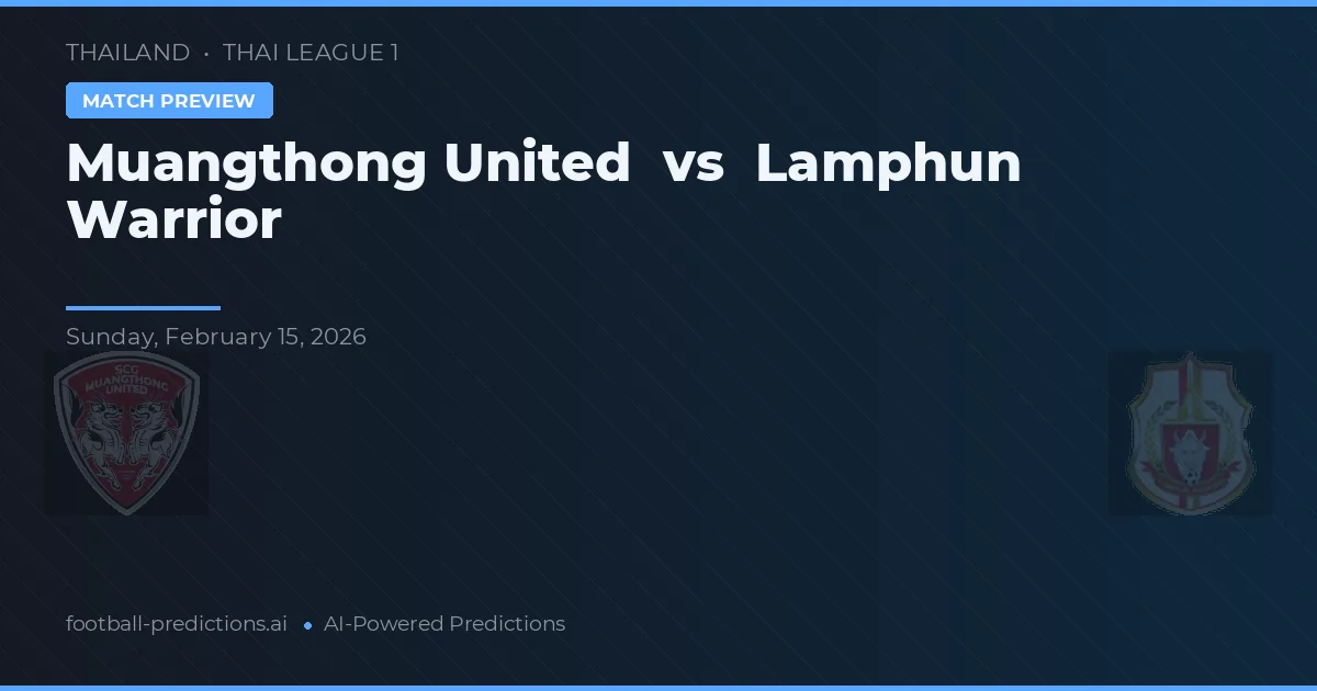 Muangthong United vs Lamphun Warrior — matchtips och förhandstitt