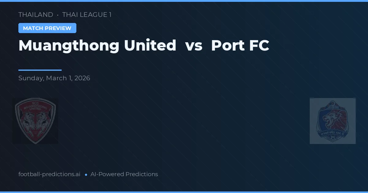 Muangthong United vs Port FC — matchtips och förhandstitt