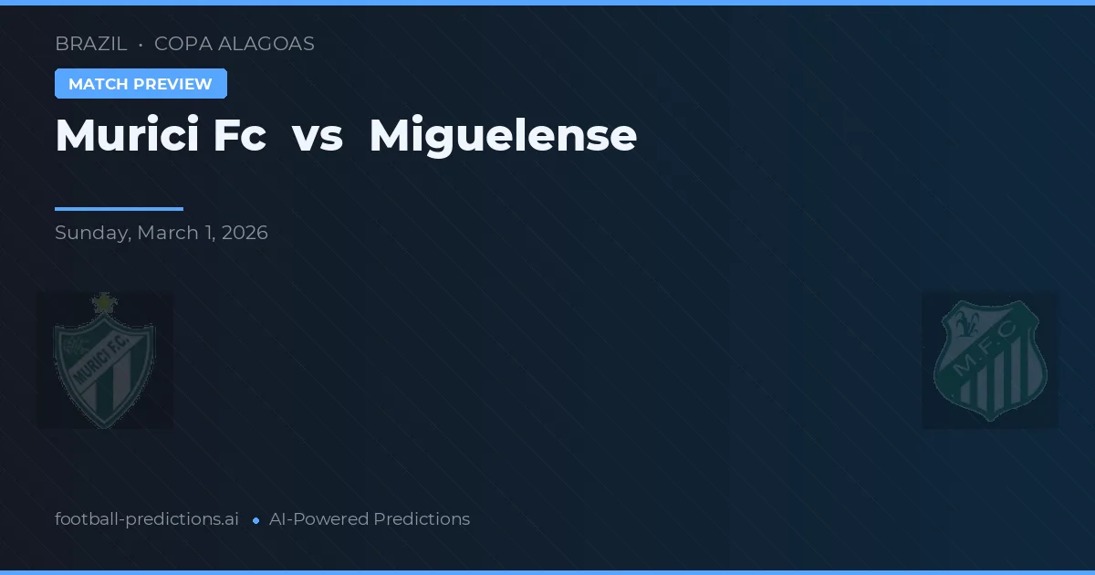 Murici FC vs Miguelense — matchtips och förhandstitt