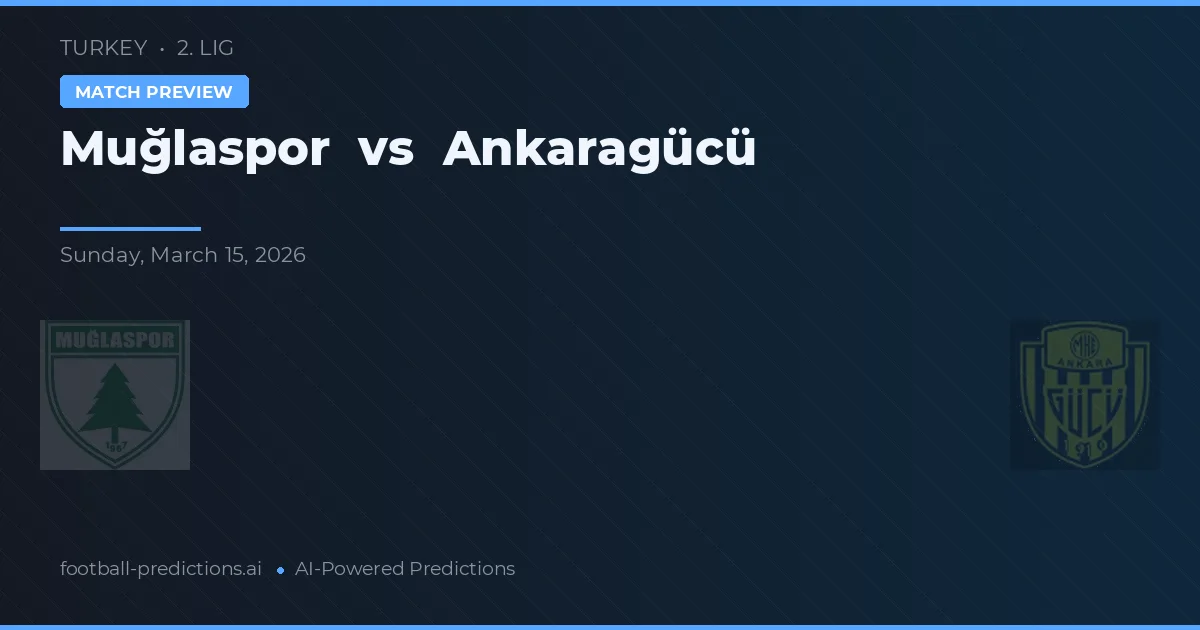 Muğlaspor vs Ankaragücü — matchtips och förhandstitt