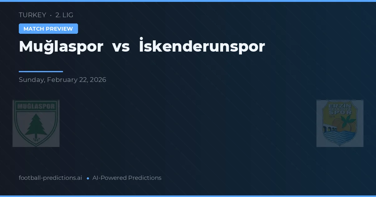 Muğlaspor vs İskenderunspor — matchtips och förhandstitt