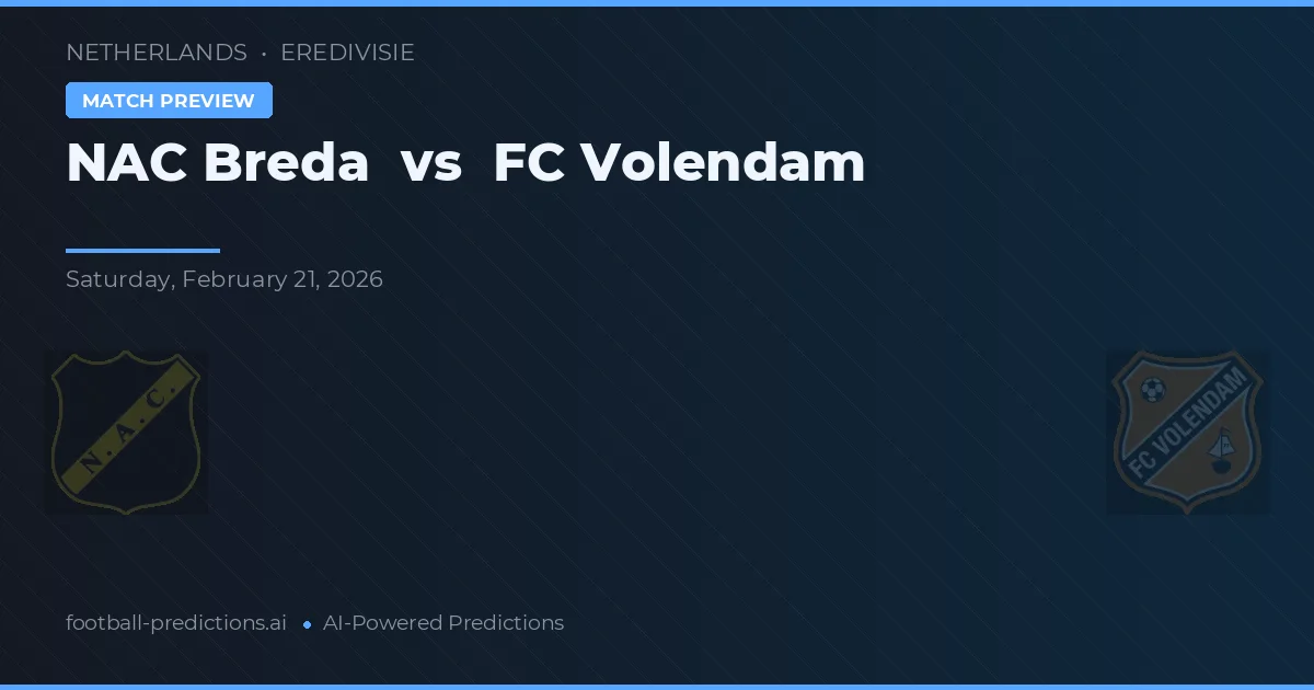 NAC Breda vs FC Volendam — matchtips och förhandstitt