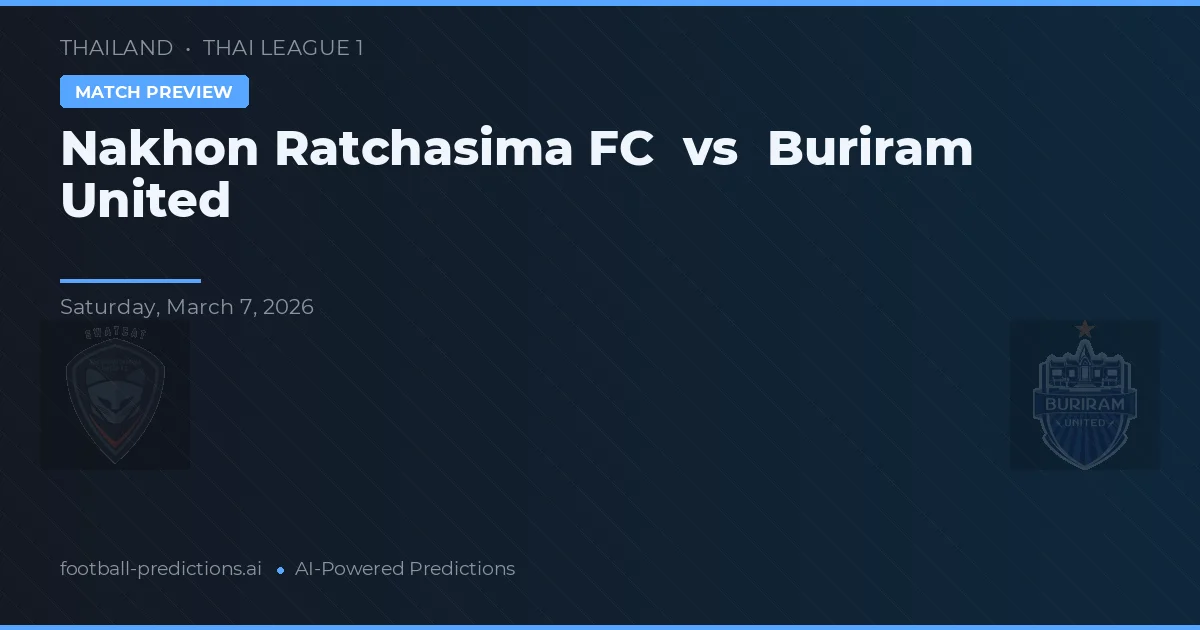 Nakhon Ratchasima FC vs Buriram United — matchtips och förhandstitt