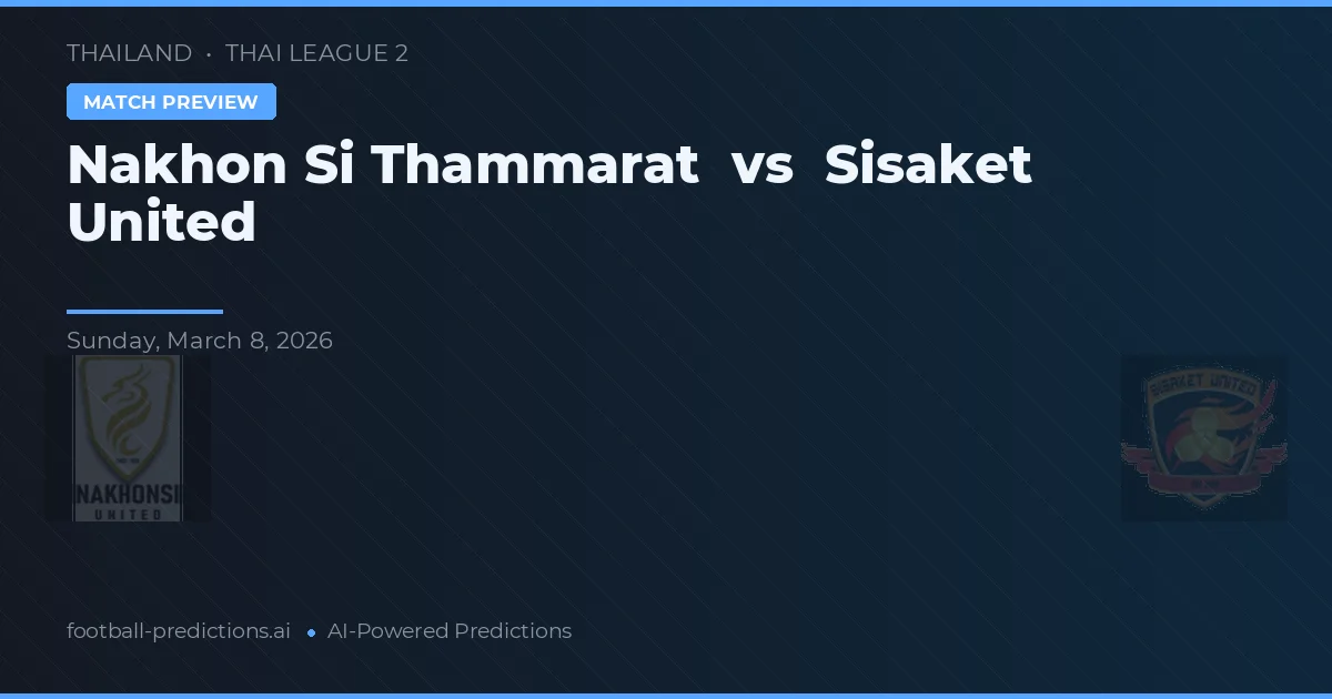 Nakhon Si Thammarat vs Sisaket United — matchtips och förhandstitt