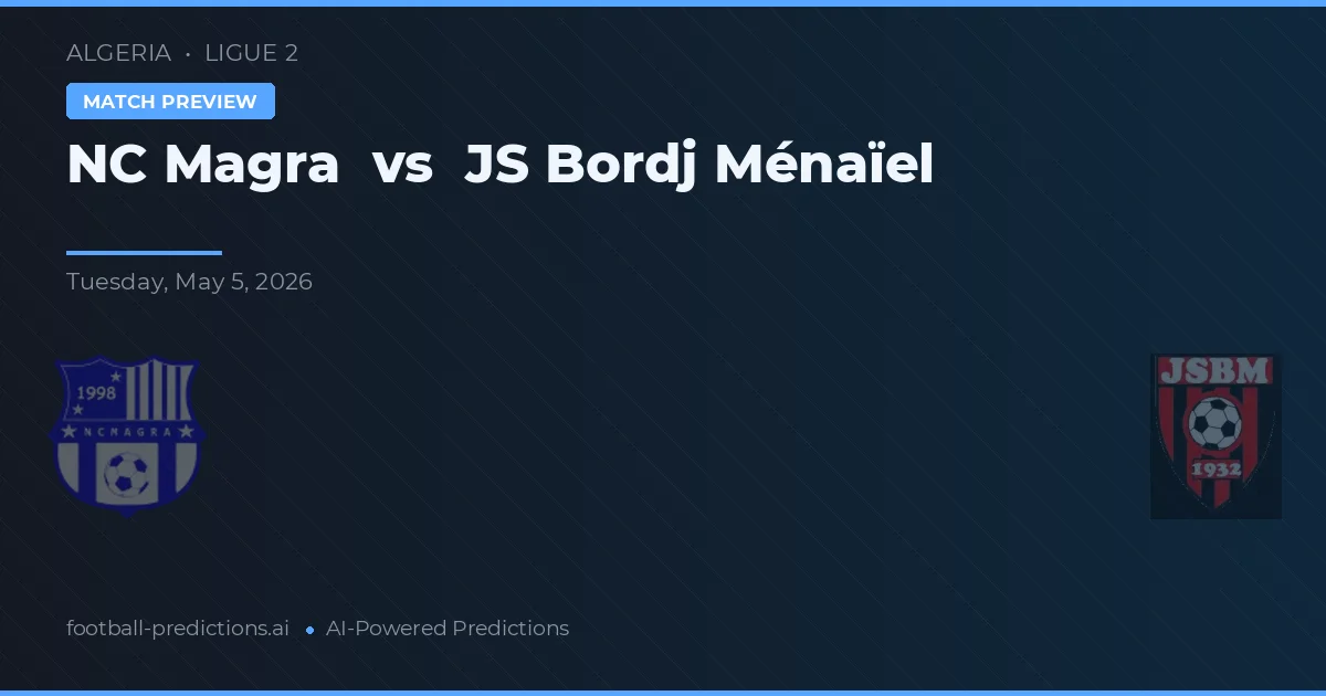 NC Magra vs JS Bordj Ménaïel — matchtips och förhandstitt