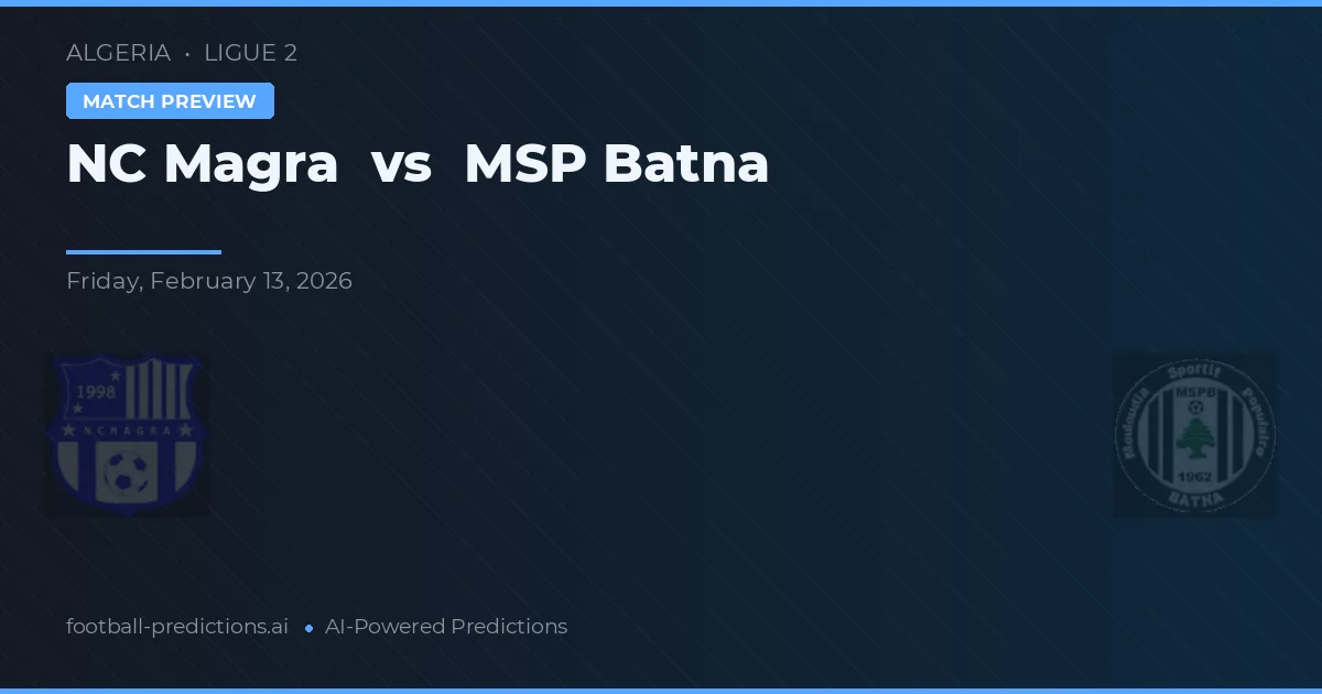NC Magra vs MSP Batna — matchtips och förhandstitt