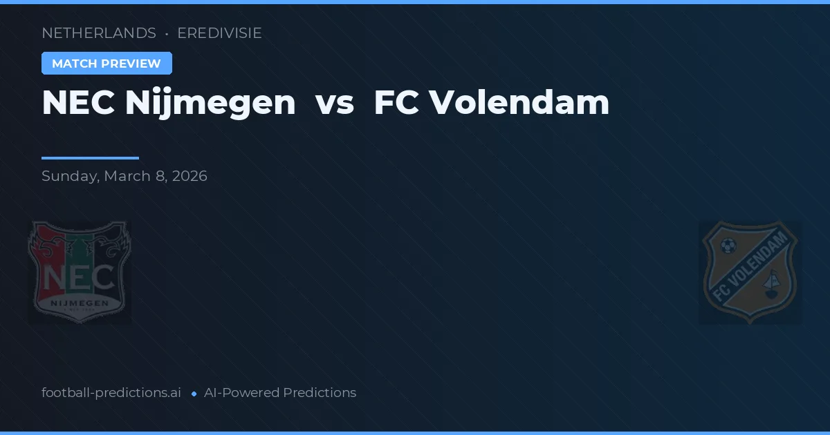 NEC Nijmegen vs FC Volendam — matchtips och förhandstitt