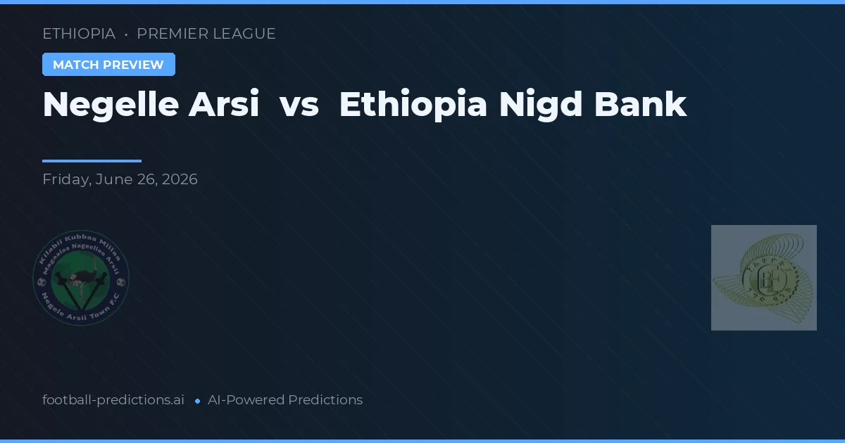 Negelle Arsi vs Etiopiska Nigd Bank — matchtips och förhandstitt