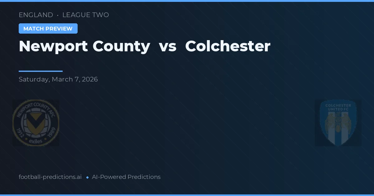 Newport County vs Colchester — matchtips och förhandstitt