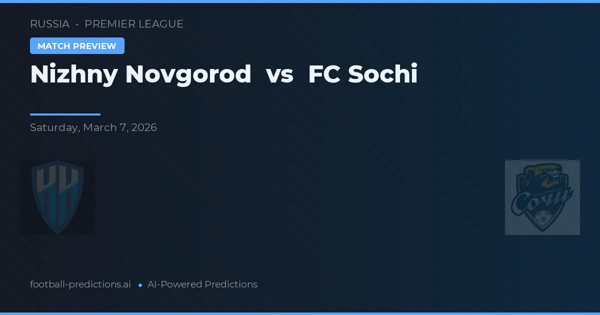 Nizhny Novgorod vs FC Sochi — matchtips och förhandstitt