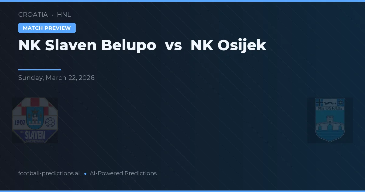NK Slaven Belupo vs NK Osijek — matchtips och förhandstitt