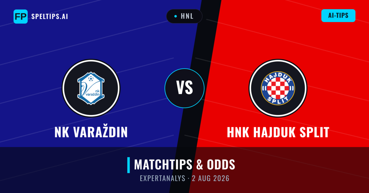 NK Varaždin vs HNK Hajduk Split — matchtips och förhandstitt
