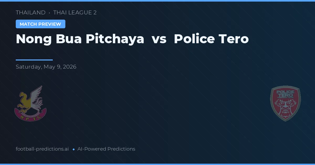 Nong Bua Pitchaya vs Police Tero — matchtips och förhandstitt