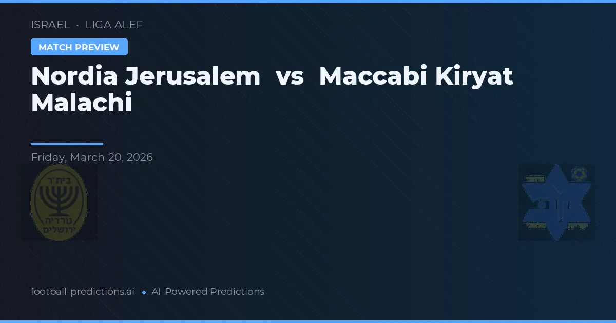 Nordia Jerusalem vs Maccabi Kiryat Malachi — matchtips och förhandstitt