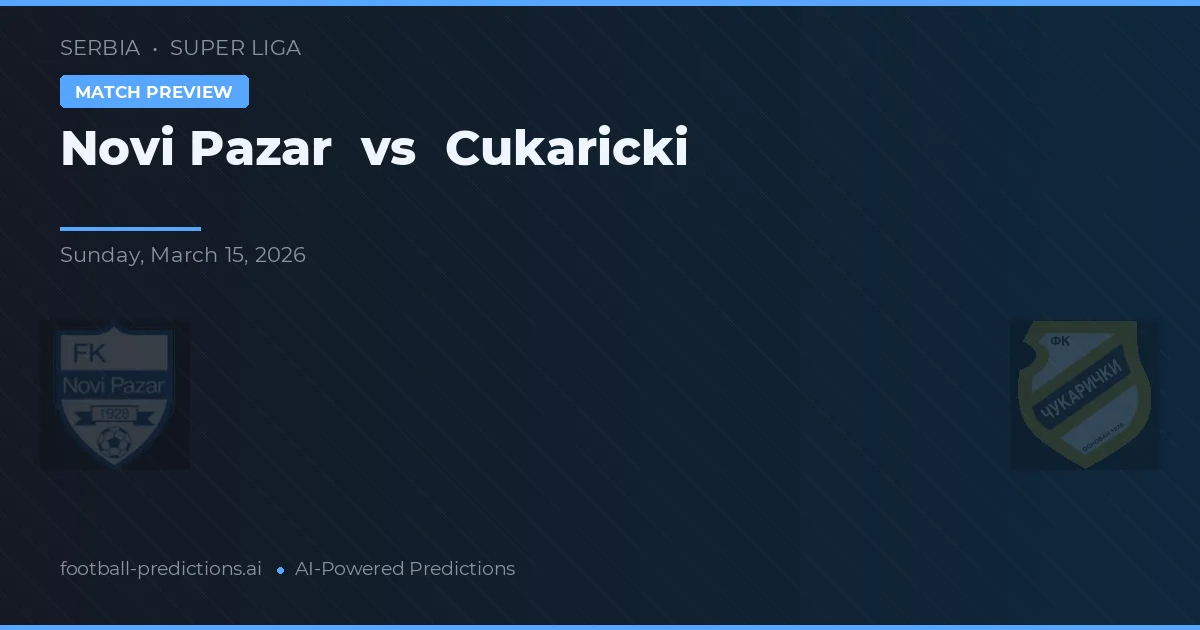 Novi Pazar vs Cukaricki — matchtips och förhandstitt