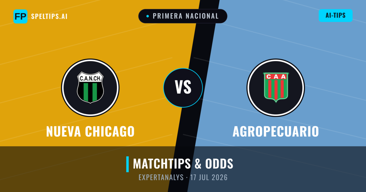Nueva Chicago vs Agropecuario — matchtips och förhandstitt
