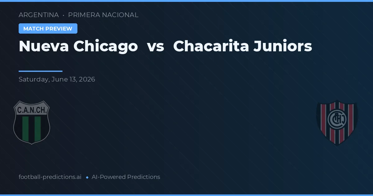 Nueva Chicago vs Chacarita Juniors — matchtips och förhandstitt