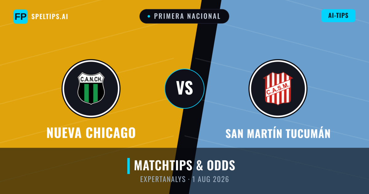 Nueva Chicago vs San Martín Tucumán — matchtips och förhandstitt