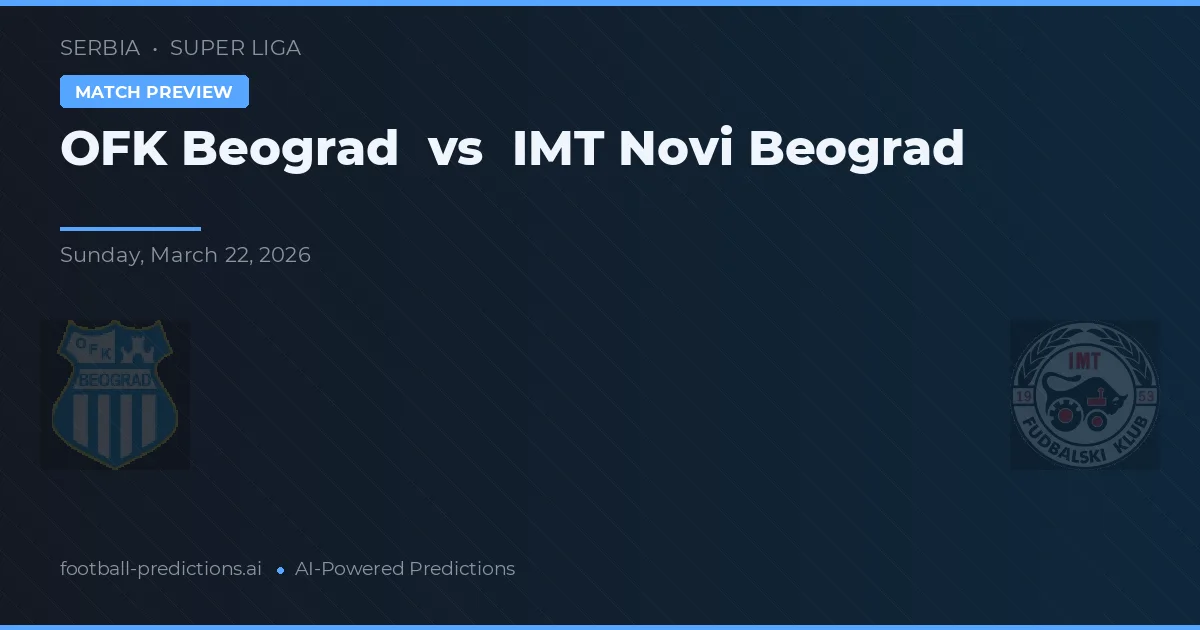 OFK Belgrad vs IMT Novi Beograd — matchtips och förhandstitt