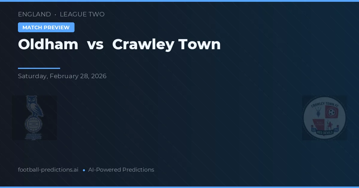 Oldham vs Crawley Town — matchtips och förhandstitt
