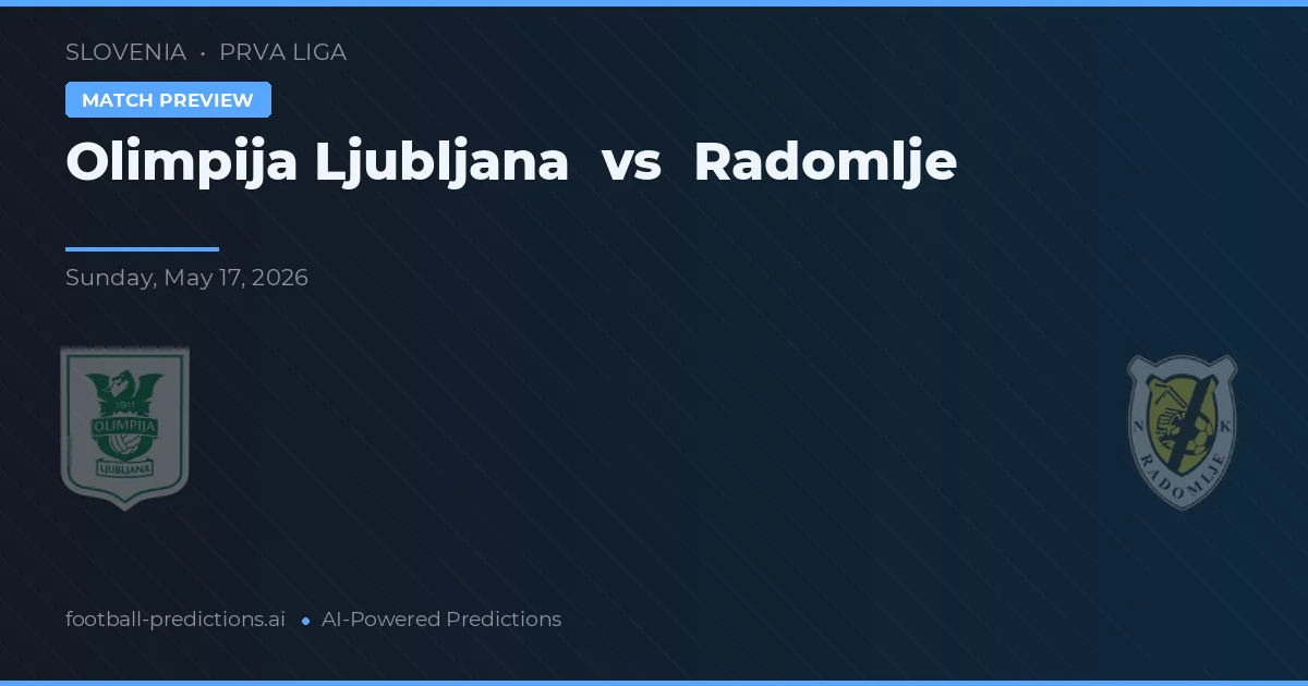 Olimpija Ljubljana vs Radomlje — matchtips och förhandstitt