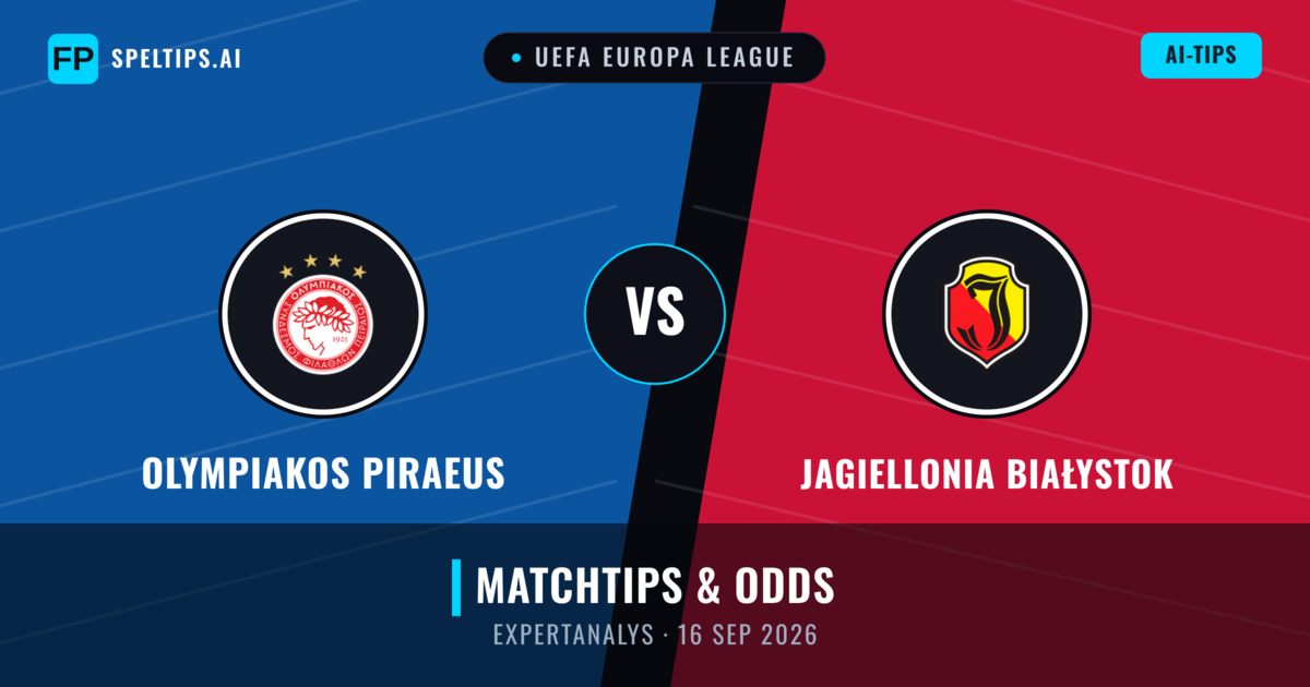Olympiakos Piraeus vs Jagiellonia Białystok — matchtips och förhandstitt
