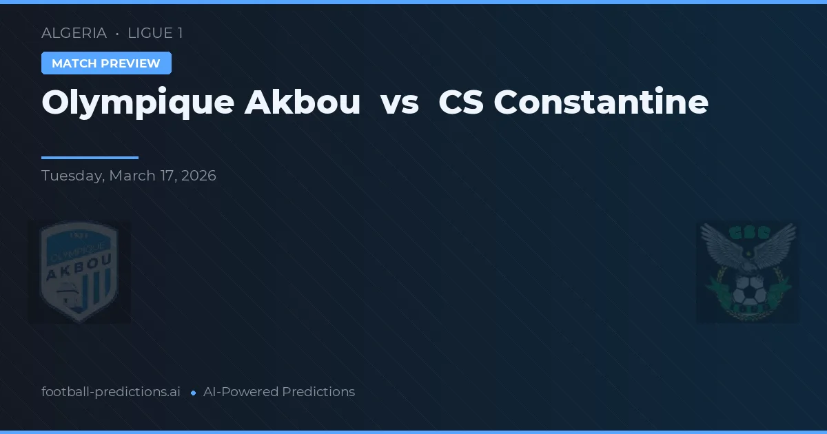 Olympique Akbou vs CS Constantine — matchtips och förhandstitt