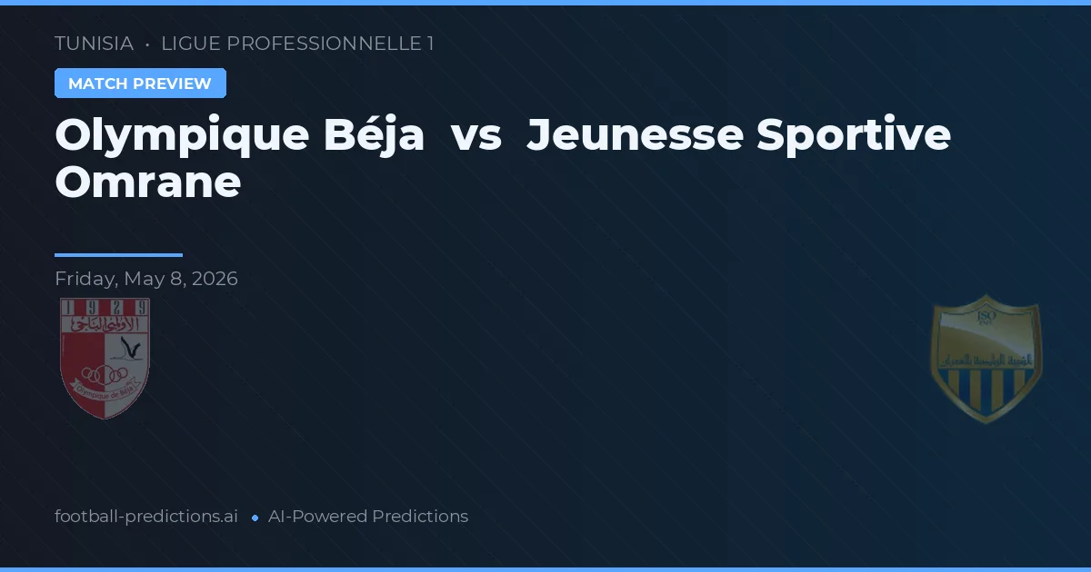 Olympique Béja vs Jeunesse Sportive Omrane — matchtips och förhandstitt