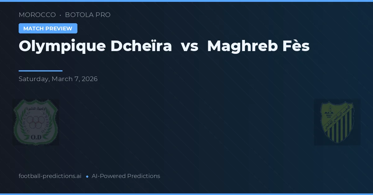 Olympique Dcheïra vs Maghreb Fès — matchtips och förhandstitt