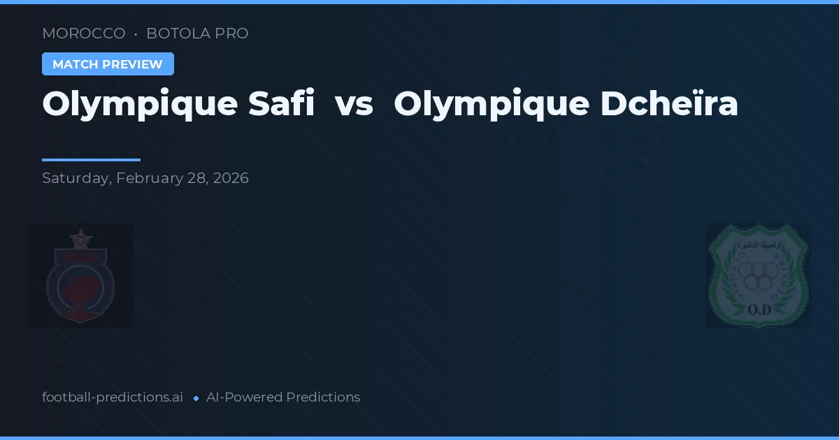 Olympique Safi vs Olympique Dcheïra — matchtips och förhandstitt