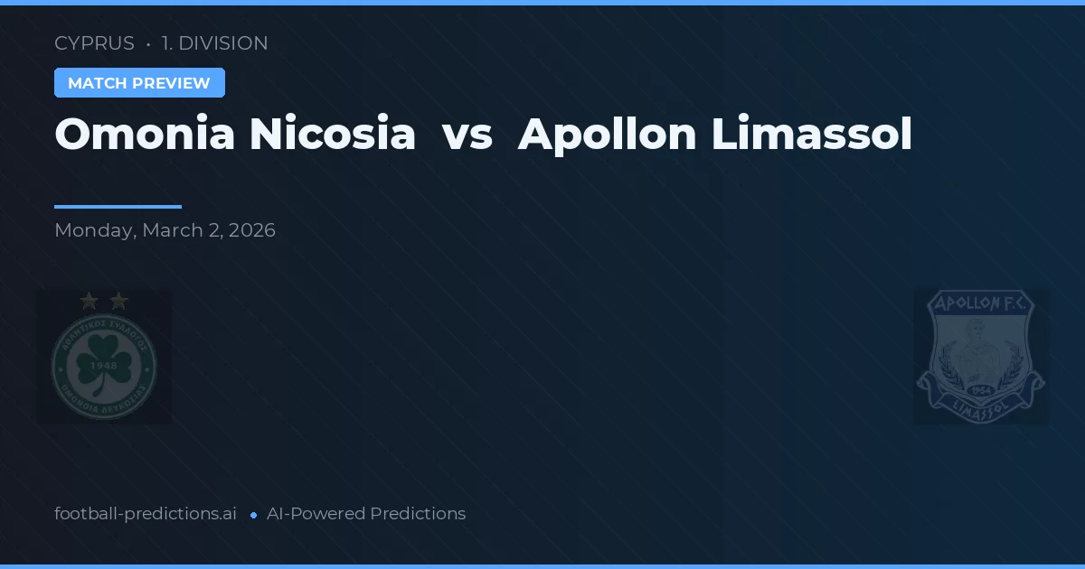Omonia Nicosia vs Apollon Limassol — matchtips och förhandstitt