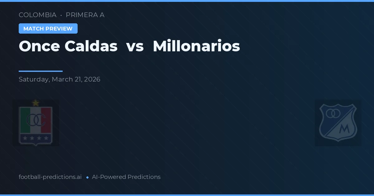 Once Caldas vs Millonarios — matchtips och förhandstitt