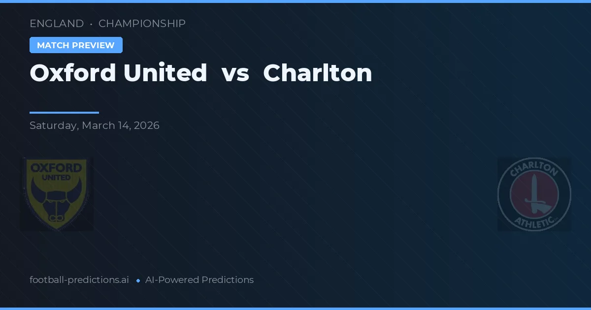 Oxford United vs Charlton — matchtips och förhandstitt