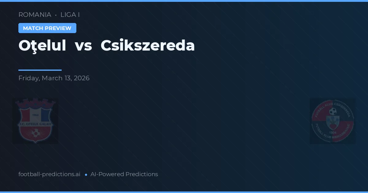 Oţelul vs Csikszereda — matchtips och förhandstitt