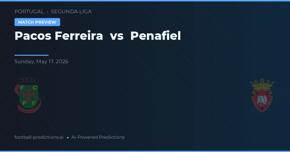 Pacos Ferreira vs Penafiel — matchtips och förhandstitt